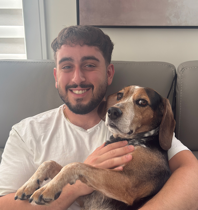 Dr. Andrew Hanoudi with his dog